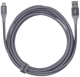 Amazon Basics 10-foot cable in use powering a phone.