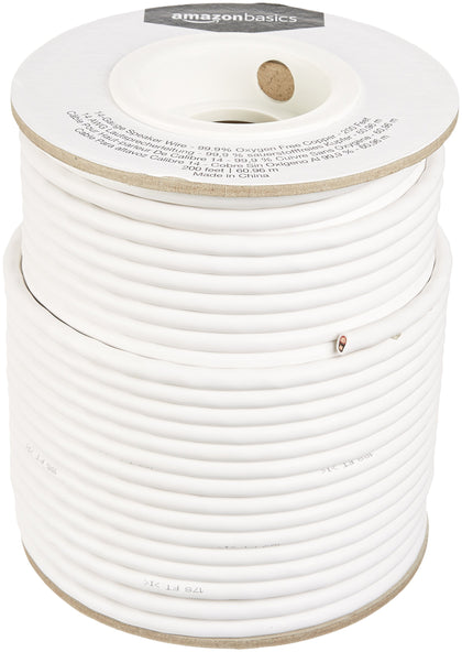 Amazon Basics spool front view showing red and black jacket and 200ft length for easy installations