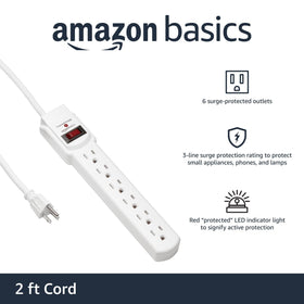 Amazon Basics 200J protection with red LED indicator signals protection.