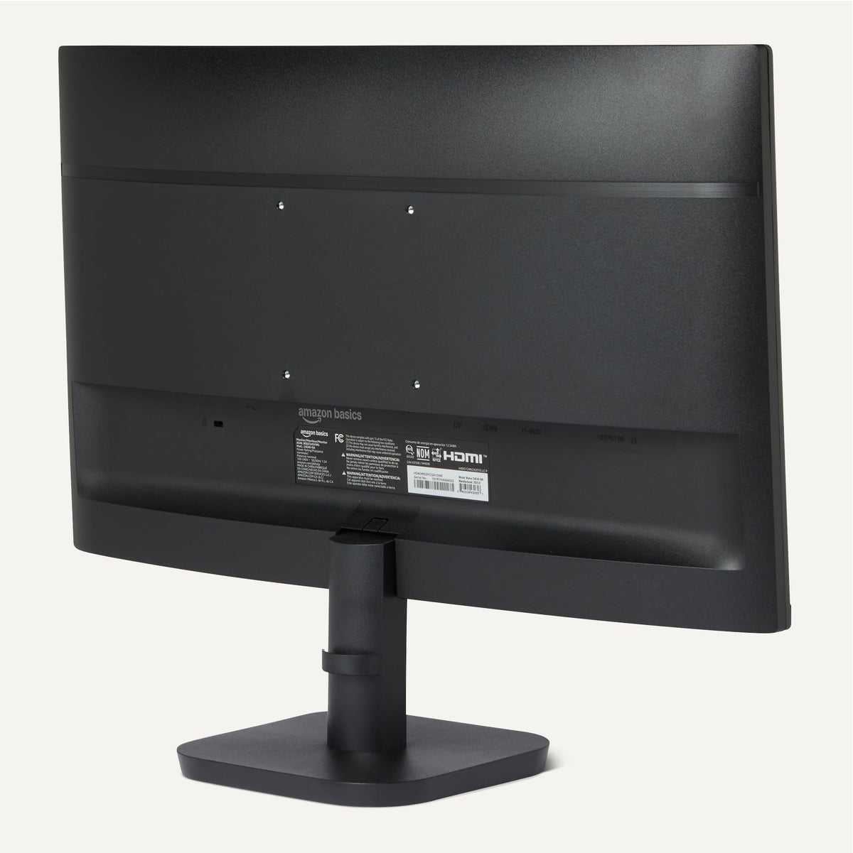 Amazon Basics 23.8-inch monitor connectivity ports showing HDMI, DP, and VGA versatility