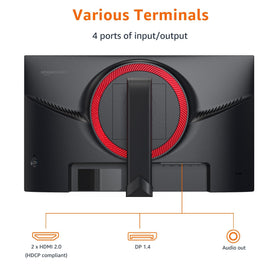 Amazon Basics 24-inch gaming monitor shows 165hz refresh for fast action.