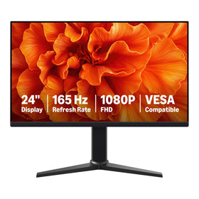 Amazon Basics 24-inch gaming monitor front view with sharp 1080p detail.