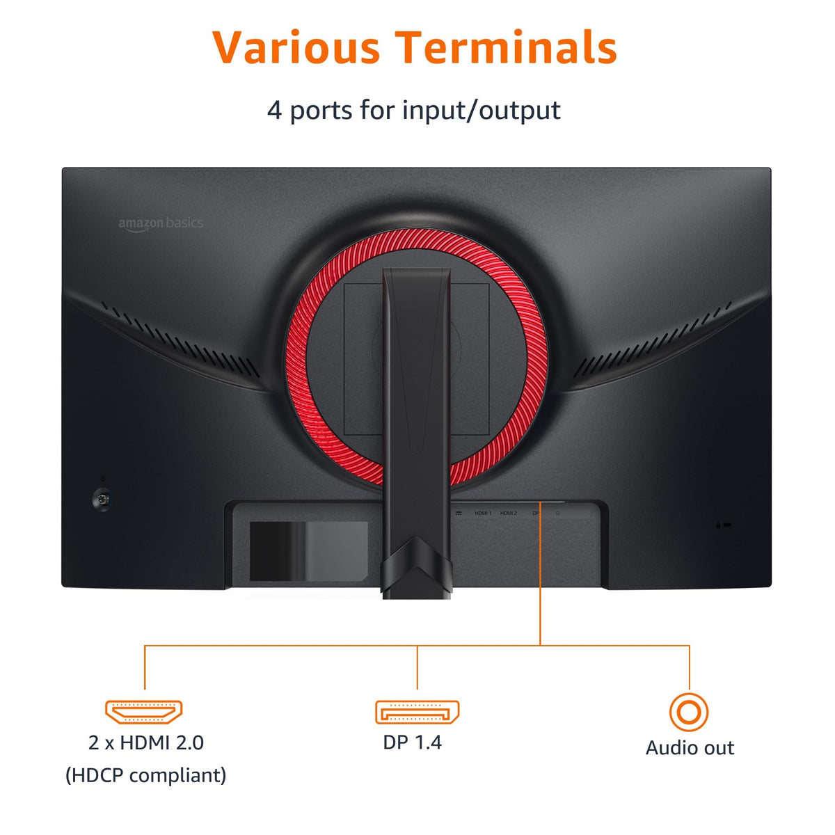 Amazon Basics IPS panel delivers vibrant colors for games and media.