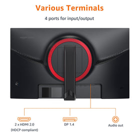 Amazon Basics IPS panel delivers vibrant colors for games and media.