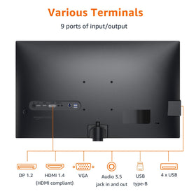 Amazon Basics monitor built-in speakers provide clear audio