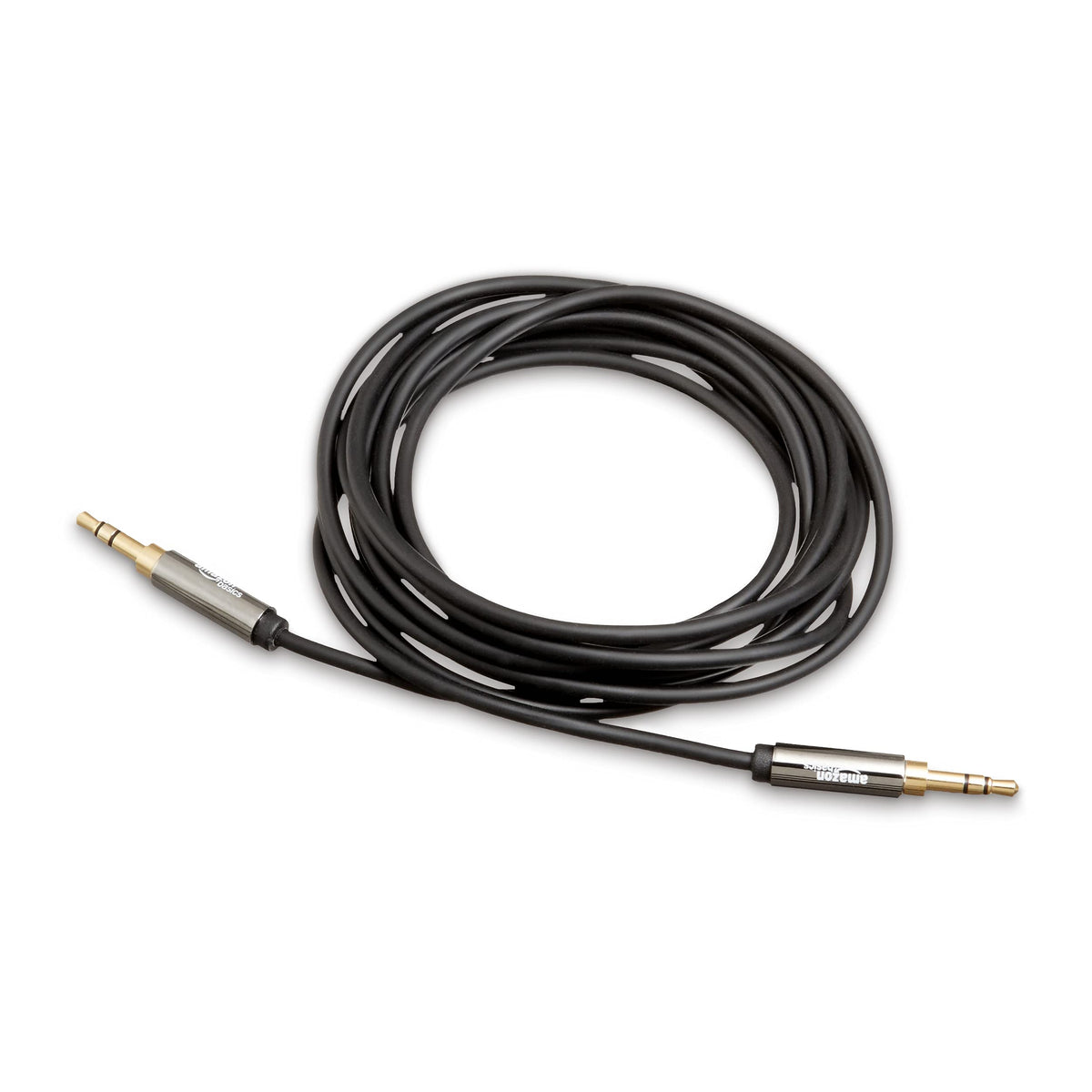 Amazon Basics 3.5mm cable in package, ready for quick setup.