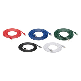 Amazon Basics 5-pack multicolor Cat6 Ethernet cables for fast home or office network setups.