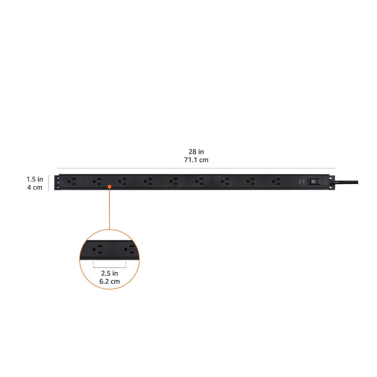 Amazon Basics 6-foot cord and plug showing reach and flexible placement