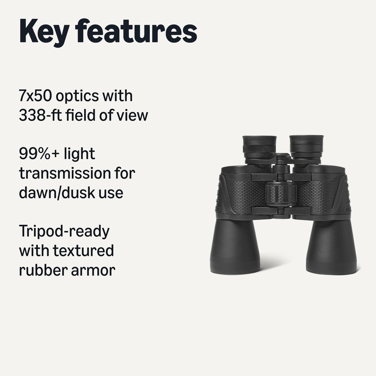 Amazon Basics close-up of 50mm objective lenses for brighter views
