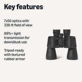Amazon Basics close-up of 50mm objective lenses for brighter views