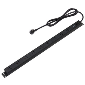 Amazon Basics front view showing nine outlets for organized power distribution