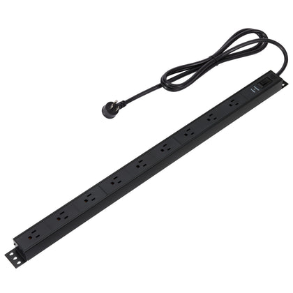 Amazon Basics front view showing nine outlets for organized power distribution