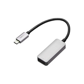 Amazon Basics adapter front view showing connector and sleek space-gray finish for reliable video
