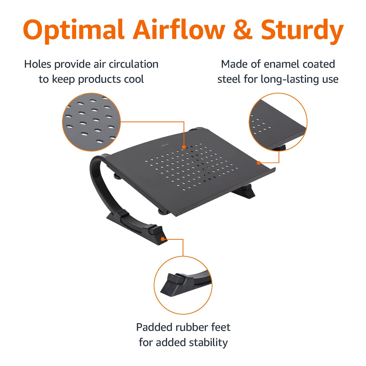 Amazon Basics adjustable monitor stand elevated desk use with 5-inch rise