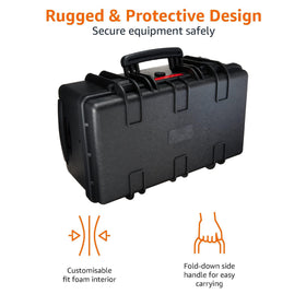 Amazon Basics rugged shell and latches provide durable protection.