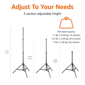 Amazon Basics aluminum light stand showing durable construction