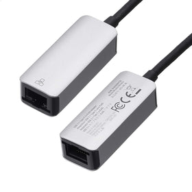 Amazon Basics USB-C to RJ45 adapter packaging, ready-to-use out of the box.