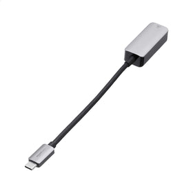 Amazon Basics USB-C to RJ45 ports close-up, durable connectors for reliability.