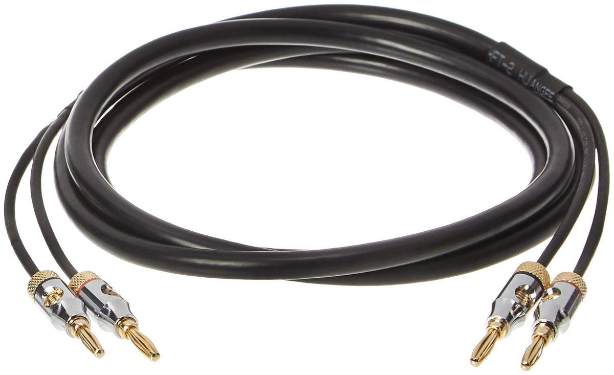 Amazon Basics banana plug 16 AWG speaker cable for clear audio connections.