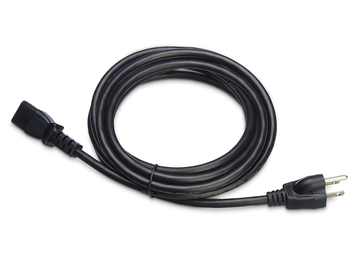 Amazon Basics black power cord, UL-listed and built for durability in daily setups.