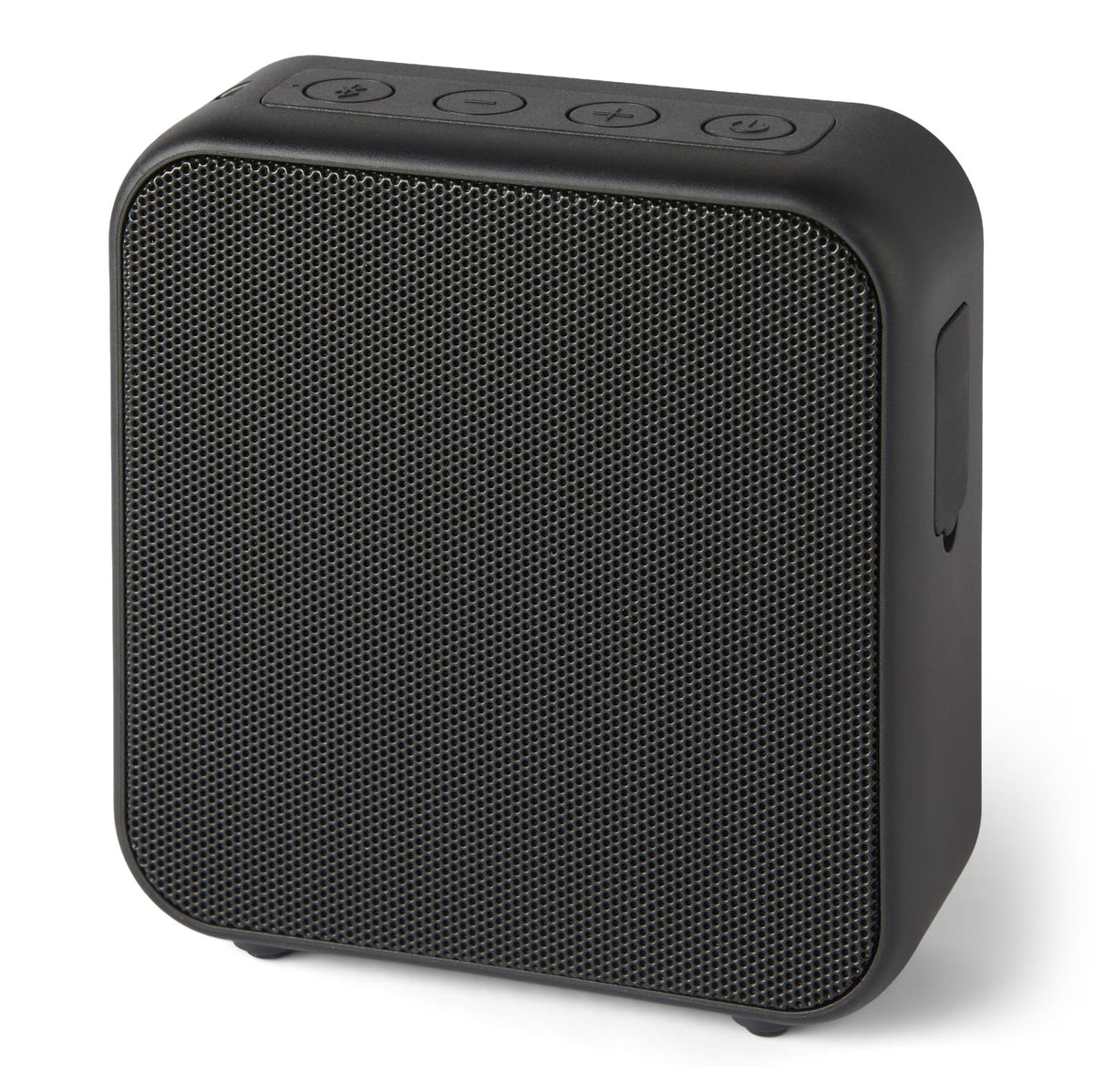 Amazon Basics Bluetooth speaker front view for compact home use with crisp audio