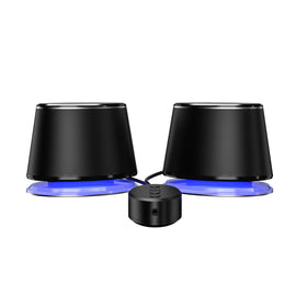 Amazon Basics Bluetooth speakers control pod close-up for easy input and volume control