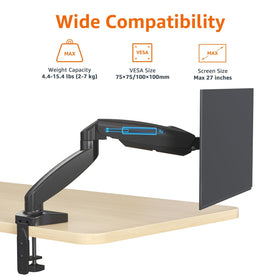 Amazon Basics C-clamp and grommet assembly showing easy-install benefit