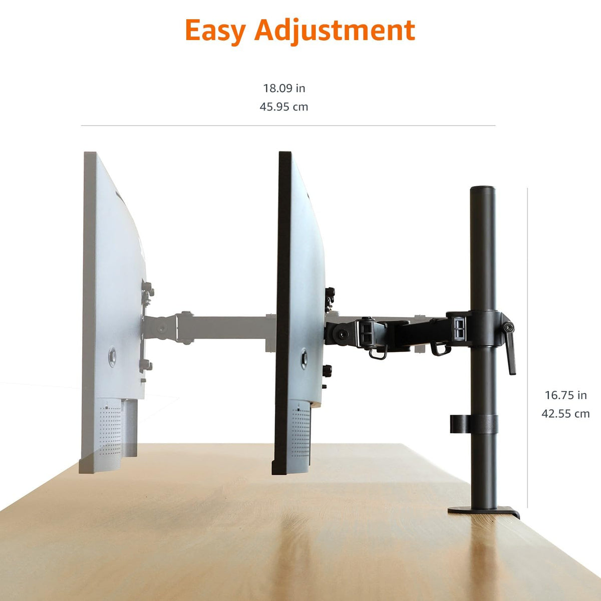 Amazon Basics C-clamp and grommet bases illustrating versatile mounting