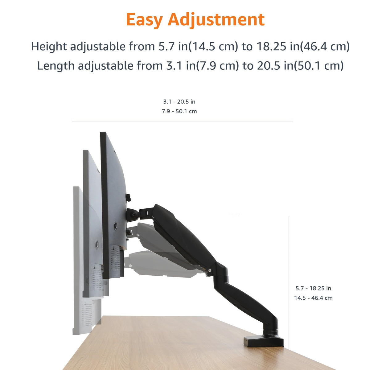 Amazon Basics cable management and back of monitor showing tidy cables benefit