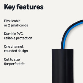 Amazon Basics cable protector one-channel, durable PVC construction for safe office wiring.