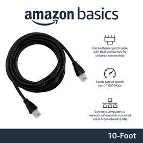 Amazon Basics Cat-6 Ethernet cable with gold-plated connectors for reliable transfer