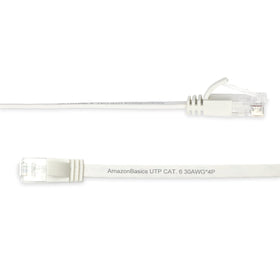 Amazon Basics Cat 6 snagless plug close-up highlighting durability.