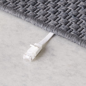 Amazon Basics Cat 6 cable used in indoor/outdoor style setup for routers.