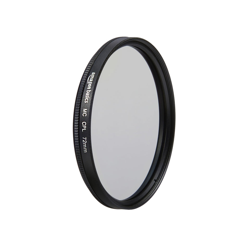 Amazon Basics circular polarizer front view reduces outdoor glare for clearer shots