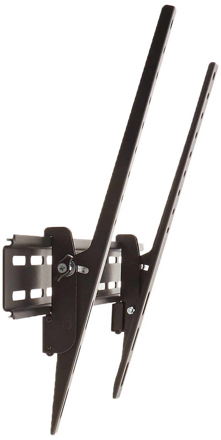 Amazon Basics close-up of tilt bracket and bolts highlighting sturdy construction and secure angle adjustment