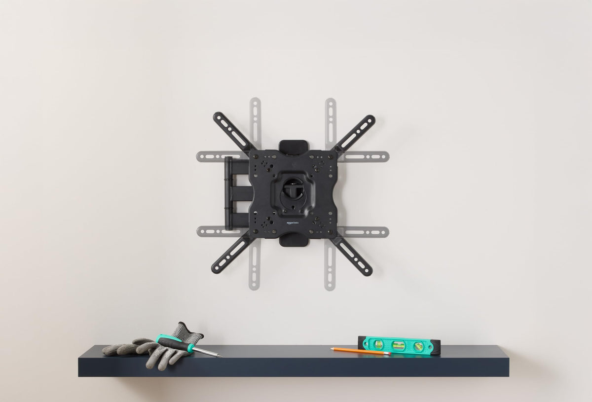 Amazon Basics compact behind-the-TV profile for tidy living spaces