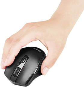 Amazon Basics compact laptop mouse with travel-friendly design.