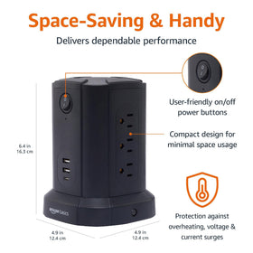 Amazon Basics heavy duty cord and right angle plug for flexible placement
