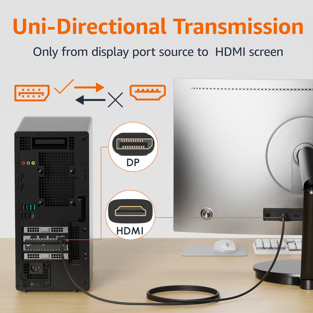 Amazon Basics cable with durable housing designed for long-lasting performance.