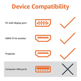 Amazon Basics DisplayPort to HDMI adapter DP and DP++ compatibility for wide device support