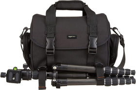 Amazon Basics close-up of adjustable dividers securing lenses and camera body safely