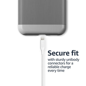 Amazon Basics durable end protection on Lightning cable resists fraying.