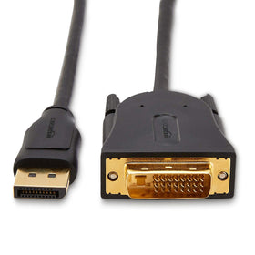 Amazon Basics DVI to DisplayPort with gold-plated connectors ensures reliable signal