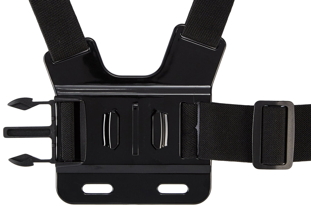 Dynamic perspective: chest-mounted GoPro for outdoor adventures with Amazon Basics.