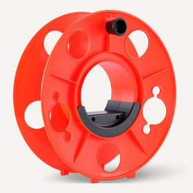 Amazon Basics Extension Cord Reel is lightweight with a carrying handle for easy transport.