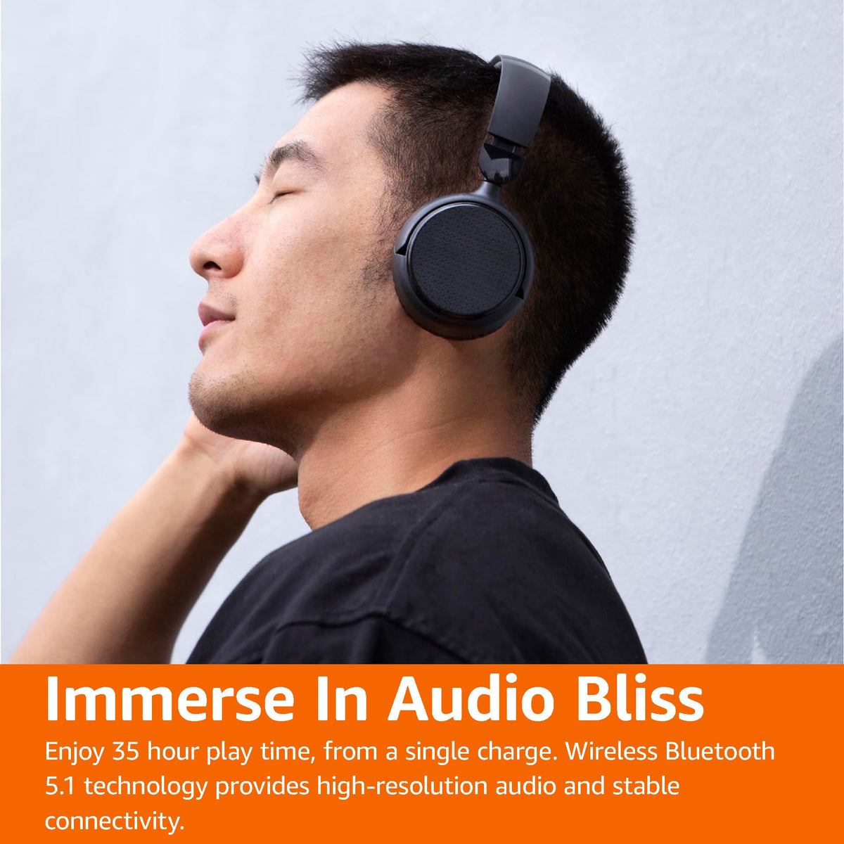 Amazon Basics folded headphones compact for travel and easy storage