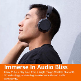 Amazon Basics folded headphones compact for travel and easy storage