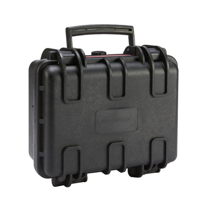 Amazon Basics front view hard camera case showing secure protection