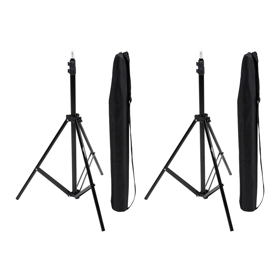 Amazon Basics two stands front view showing portability and quick setup benefit