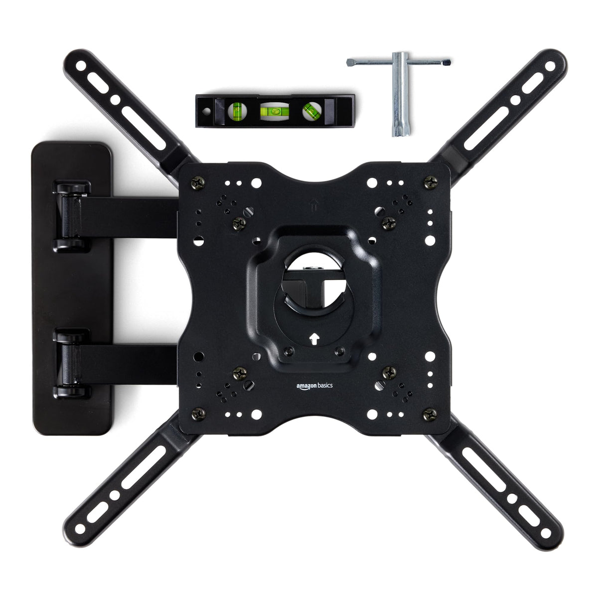Amazon Basics full motion wall mount tilts and swivels for 26–55 inch TVs